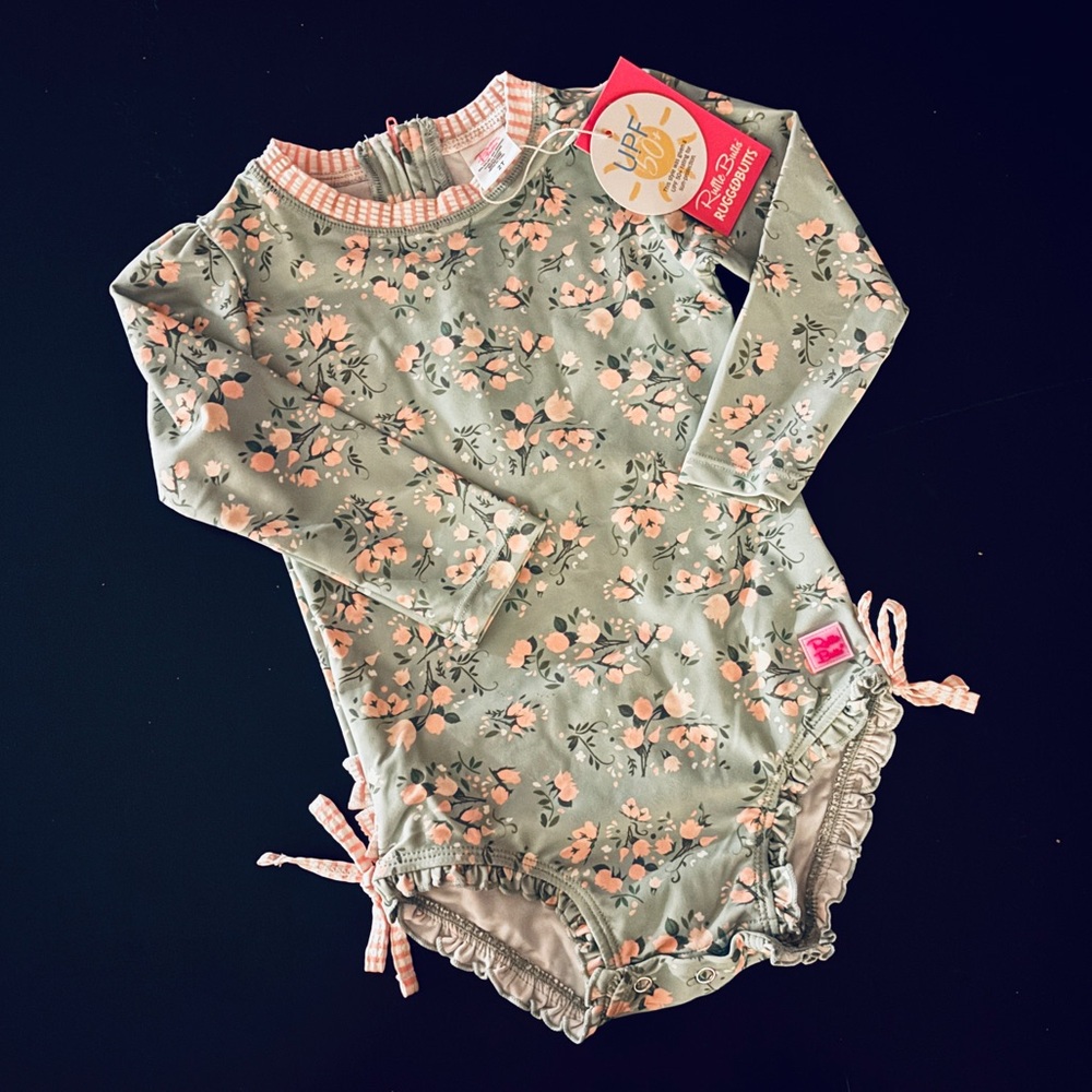 RuffleButts Long Sleeve One Piece Rash Guard
